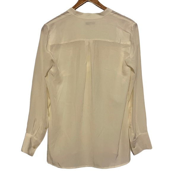 Madewell 100% Silk Monroe Lace Grommet Tie Long Sleeve Blouse w/ Pockets Size XS - Picture 2 of 4